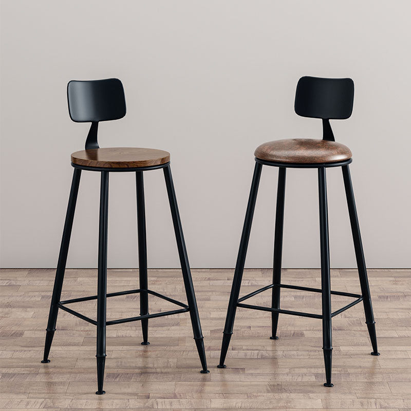 Industrial Low Back Coffee Shop Stool Matte Finish Iron Bar Stool Clearhalo 'Bar Furniture' 'Bar Stools' 'bar_stools' 'furn' 'furn_bar_stools' 'Furniture' 'furniture_bar_stools' 'Kitchen & Dining Furniture' 4889001