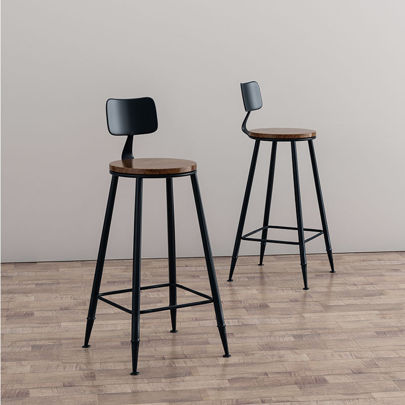 Industrial Low Back Coffee Shop Stool Matte Finish Iron Bar Stool Clearhalo 'Bar Furniture' 'Bar Stools' 'bar_stools' 'furn' 'furn_bar_stools' 'Furniture' 'furniture_bar_stools' 'Kitchen & Dining Furniture' 4889005
