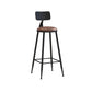 Industrial Low Back Coffee Shop Stool Matte Finish Iron Bar Stool Leather 1 Piece Bar Stool(30"H) Clearhalo 'Bar Furniture' 'Bar Stools' 'bar_stools' 'furn' 'furn_bar_stools' 'Furniture' 'furniture_bar_stools' 'Kitchen & Dining Furniture' 4889006