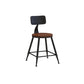 Industrial Low Back Coffee Shop Stool Matte Finish Iron Bar Stool Wood 1 Piece Short Stool(18"H) Clearhalo 'Bar Furniture' 'Bar Stools' 'bar_stools' 'furn' 'furn_bar_stools' 'Furniture' 'furniture_bar_stools' 'Kitchen & Dining Furniture' 4889007