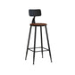 Industrial Low Back Coffee Shop Stool Matte Finish Iron Bar Stool Wood 1 Piece Bar Stool(30"H) Clearhalo 'Bar Furniture' 'Bar Stools' 'bar_stools' 'furn' 'furn_bar_stools' 'Furniture' 'furniture_bar_stools' 'Kitchen & Dining Furniture' 4889011
