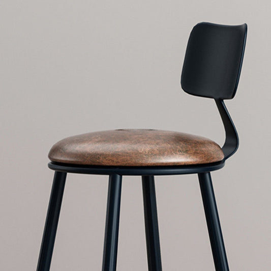 Industrial Low Back Coffee Shop Stool Matte Finish Iron Bar Stool Clearhalo 'Bar Furniture' 'Bar Stools' 'bar_stools' 'furn' 'furn_bar_stools' 'Furniture' 'furniture_bar_stools' 'Kitchen & Dining Furniture' 4889013