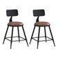 Industrial Low Back Coffee Shop Stool Matte Finish Iron Bar Stool Leather 2 Piece Set Short Stool(18"H) Clearhalo 'Bar Furniture' 'Bar Stools' 'bar_stools' 'furn' 'furn_bar_stools' 'Furniture' 'furniture_bar_stools' 'Kitchen & Dining Furniture' 4889014