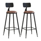 Industrial Low Back Coffee Shop Stool Matte Finish Iron Bar Stool Leather 2 Piece Set Bar Stool(30"H) Clearhalo 'Bar Furniture' 'Bar Stools' 'bar_stools' 'furn' 'furn_bar_stools' 'Furniture' 'furniture_bar_stools' 'Kitchen & Dining Furniture' 4889018
