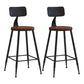 Industrial Low Back Coffee Shop Stool Matte Finish Iron Bar Stool Wood 2 Piece Set Counter Stool(26"H) Clearhalo 'Bar Furniture' 'Bar Stools' 'bar_stools' 'furn' 'furn_bar_stools' 'Furniture' 'furniture_bar_stools' 'Kitchen & Dining Furniture' 4889021
