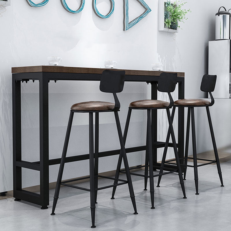 Industrial Low Back Coffee Shop Stool Matte Finish Iron Bar Stool Clearhalo 'Bar Furniture' 'Bar Stools' 'bar_stools' 'furn' 'furn_bar_stools' 'Furniture' 'furniture_bar_stools' 'Kitchen & Dining Furniture' 4889023