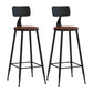 Industrial Low Back Coffee Shop Stool Matte Finish Iron Bar Stool Wood 2 Piece Set Bar Stool(30"H) Clearhalo 'Bar Furniture' 'Bar Stools' 'bar_stools' 'furn' 'furn_bar_stools' 'Furniture' 'furniture_bar_stools' 'Kitchen & Dining Furniture' 4889024