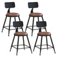Industrial Low Back Coffee Shop Stool Matte Finish Iron Bar Stool Leather 4 Piece Set Short Stool(18"H) Clearhalo 'Bar Furniture' 'Bar Stools' 'bar_stools' 'furn' 'furn_bar_stools' 'Furniture' 'furniture_bar_stools' 'Kitchen & Dining Furniture' 4889025