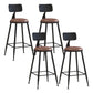 Industrial Low Back Coffee Shop Stool Matte Finish Iron Bar Stool Leather 4 Piece Set Counter Stool(26"H) Clearhalo 'Bar Furniture' 'Bar Stools' 'bar_stools' 'furn' 'furn_bar_stools' 'Furniture' 'furniture_bar_stools' 'Kitchen & Dining Furniture' 4889026