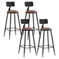 Industrial Low Back Coffee Shop Stool Matte Finish Iron Bar Stool Leather 4 Piece Set Bar Stool(30"H) Clearhalo 'Bar Furniture' 'Bar Stools' 'bar_stools' 'furn' 'furn_bar_stools' 'Furniture' 'furniture_bar_stools' 'Kitchen & Dining Furniture' 4889027
