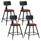 Industrial Low Back Coffee Shop Stool Matte Finish Iron Bar Stool Wood 4 Piece Set Short Stool(18"H) Clearhalo 'Bar Furniture' 'Bar Stools' 'bar_stools' 'furn' 'furn_bar_stools' 'Furniture' 'furniture_bar_stools' 'Kitchen & Dining Furniture' 4889028