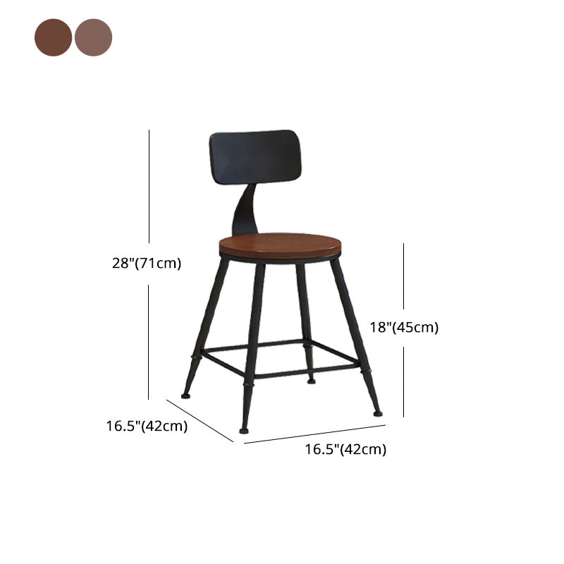 Industrial Low Back Coffee Shop Stool Matte Finish Iron Bar Stool Clearhalo 'Bar Furniture' 'Bar Stools' 'bar_stools' 'furn' 'furn_bar_stools' 'Furniture' 'furniture_bar_stools' 'Kitchen & Dining Furniture' 4889031