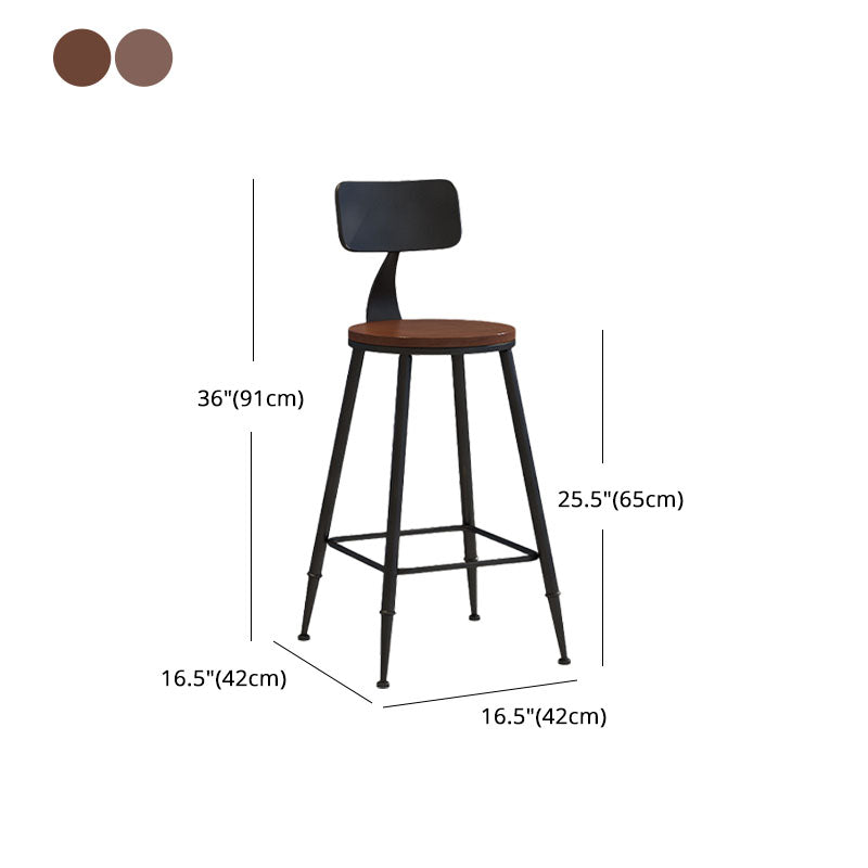 Industrial Low Back Coffee Shop Stool Matte Finish Iron Bar Stool Clearhalo 'Bar Furniture' 'Bar Stools' 'bar_stools' 'furn' 'furn_bar_stools' 'Furniture' 'furniture_bar_stools' 'Kitchen & Dining Furniture' 4889032