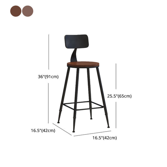Industrial Low Back Coffee Shop Stool Matte Finish Iron Bar Stool Clearhalo 'Bar Furniture' 'Bar Stools' 'bar_stools' 'furn' 'furn_bar_stools' 'Furniture' 'furniture_bar_stools' 'Kitchen & Dining Furniture' 4889032
