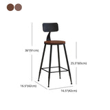 Industrial Low Back Coffee Shop Stool Matte Finish Iron Bar Stool Clearhalo 'Bar Furniture' 'Bar Stools' 'bar_stools' 'furn' 'furn_bar_stools' 'Furniture' 'furniture_bar_stools' 'Kitchen & Dining Furniture' 4889032