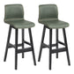 Scandinavian Rubberwood Home Stool Matte Finish Leather Barstool Blackish Green Set of 2 Clearhalo 'Bar Furniture' 'Bar Stools' 'bar_stools' 'Furniture' 'furniture_bar_stools' 'Kitchen & Dining Furniture' 4889042