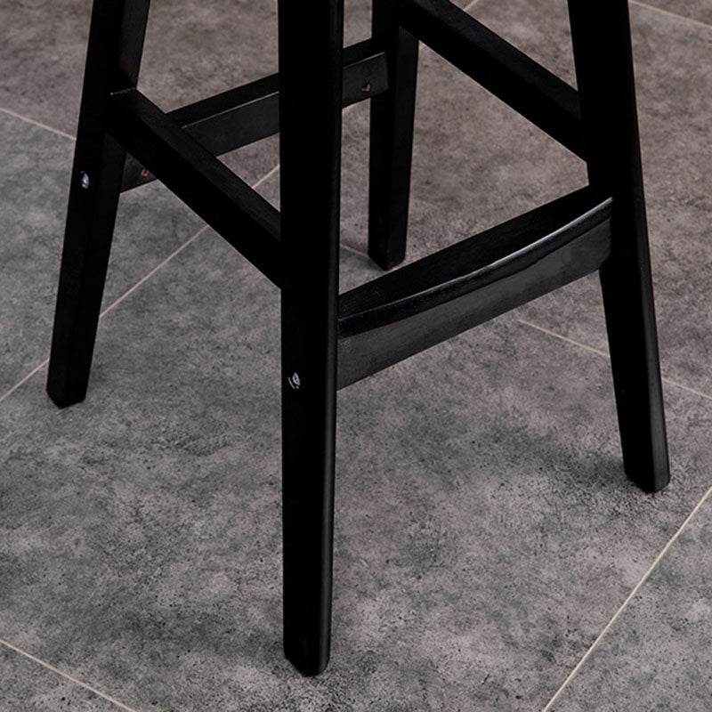 Scandinavian Rubberwood Home Stool Matte Finish Leather Barstool Clearhalo 'Bar Furniture' 'Bar Stools' 'bar_stools' 'Furniture' 'furniture_bar_stools' 'Kitchen & Dining Furniture' 4889046