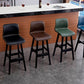 Scandinavian Rubberwood Home Stool Matte Finish Leather Barstool Clearhalo 'Bar Furniture' 'Bar Stools' 'bar_stools' 'Furniture' 'furniture_bar_stools' 'Kitchen & Dining Furniture' 4889050