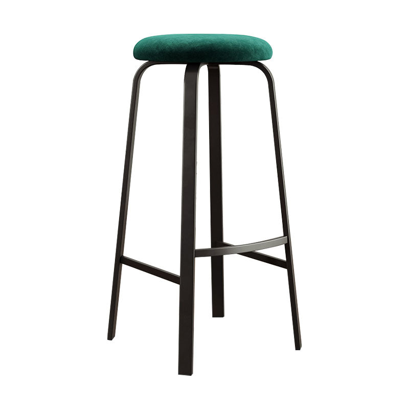 Modern Stackable Footrest Barstool Matte Finish Upholstered Home Stool Green 1 Piece Clearhalo 'Bar Furniture' 'Bar Stools' 'bar_stools' 'furn' 'furn_bar_stools' 'Furniture' 'furniture_bar_stools' 'Kitchen & Dining Furniture' 4889053