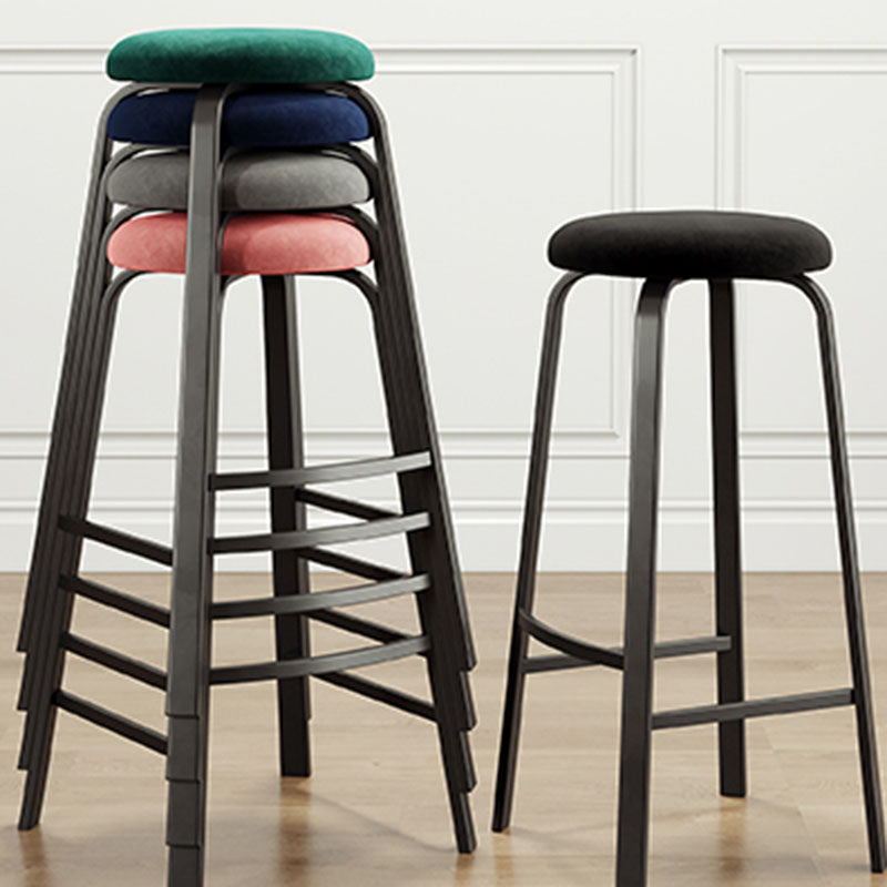 Modern Stackable Footrest Barstool Matte Finish Upholstered Home Stool Clearhalo 'Bar Furniture' 'Bar Stools' 'bar_stools' 'furn' 'furn_bar_stools' 'Furniture' 'furniture_bar_stools' 'Kitchen & Dining Furniture' 4889055