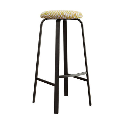 Modern Stackable Footrest Barstool Matte Finish Upholstered Home Stool Yellow White 1 Piece Clearhalo 'Bar Furniture' 'Bar Stools' 'bar_stools' 'furn' 'furn_bar_stools' 'Furniture' 'furniture_bar_stools' 'Kitchen & Dining Furniture' 4889058