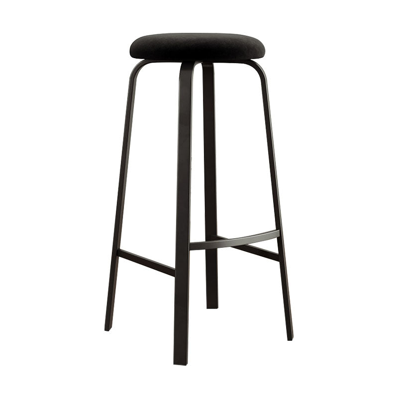 Modern Stackable Footrest Barstool Matte Finish Upholstered Home Stool Black 1 Piece Clearhalo 'Bar Furniture' 'Bar Stools' 'bar_stools' 'furn' 'furn_bar_stools' 'Furniture' 'furniture_bar_stools' 'Kitchen & Dining Furniture' 4889060