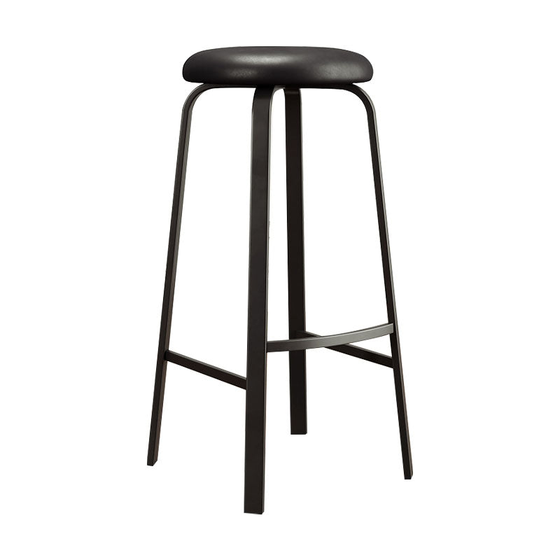 Modern Stackable Footrest Barstool Matte Finish Upholstered Home Stool Gloss Black 1 Piece Clearhalo 'Bar Furniture' 'Bar Stools' 'bar_stools' 'furn' 'furn_bar_stools' 'Furniture' 'furniture_bar_stools' 'Kitchen & Dining Furniture' 4889065