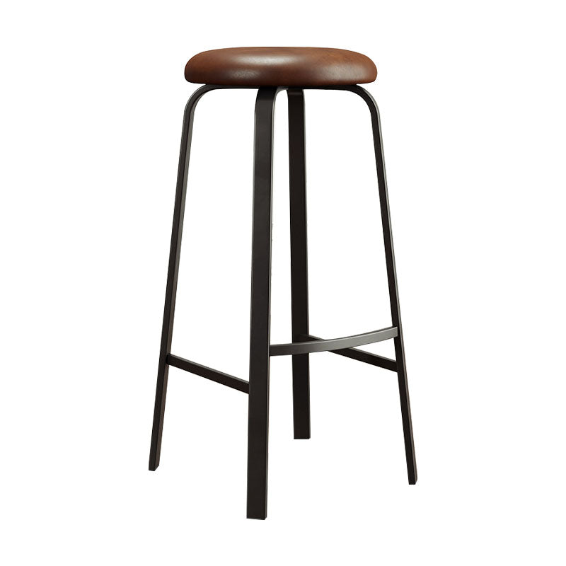 Modern Stackable Footrest Barstool Matte Finish Upholstered Home Stool Brown 1 Piece Clearhalo 'Bar Furniture' 'Bar Stools' 'bar_stools' 'furn' 'furn_bar_stools' 'Furniture' 'furniture_bar_stools' 'Kitchen & Dining Furniture' 4889067
