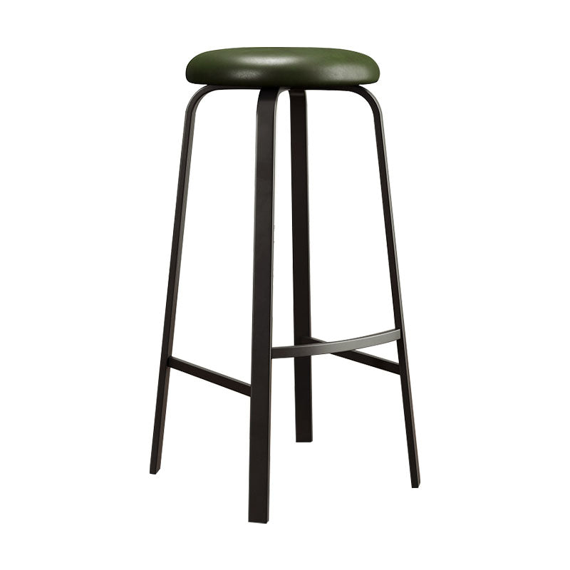 Modern Stackable Footrest Barstool Matte Finish Upholstered Home Stool Dark Green 1 Piece Clearhalo 'Bar Furniture' 'Bar Stools' 'bar_stools' 'furn' 'furn_bar_stools' 'Furniture' 'furniture_bar_stools' 'Kitchen & Dining Furniture' 4889068