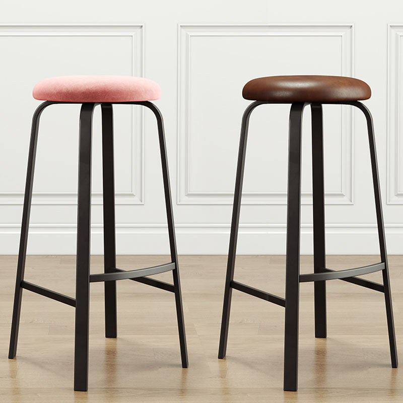 Modern Stackable Footrest Barstool Matte Finish Upholstered Home Stool Clearhalo 'Bar Furniture' 'Bar Stools' 'bar_stools' 'furn' 'furn_bar_stools' 'Furniture' 'furniture_bar_stools' 'Kitchen & Dining Furniture' 4889069