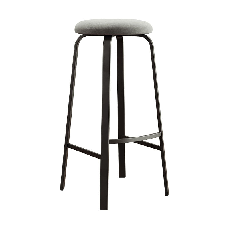 Modern Stackable Footrest Barstool Matte Finish Upholstered Home Stool Silver Gray 1 Piece Clearhalo 'Bar Furniture' 'Bar Stools' 'bar_stools' 'furn' 'furn_bar_stools' 'Furniture' 'furniture_bar_stools' 'Kitchen & Dining Furniture' 4889071