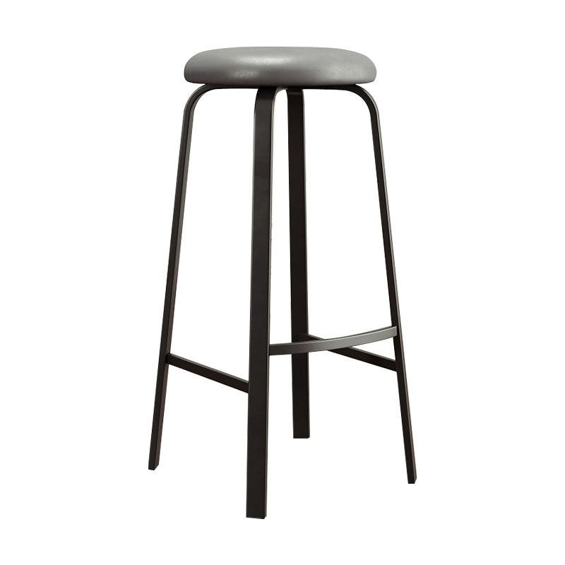 Modern Stackable Footrest Barstool Matte Finish Upholstered Home Stool Grey 1 Piece Clearhalo 'Bar Furniture' 'Bar Stools' 'bar_stools' 'furn' 'furn_bar_stools' 'Furniture' 'furniture_bar_stools' 'Kitchen & Dining Furniture' 4889073