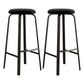 Modern Stackable Footrest Barstool Matte Finish Upholstered Home Stool Black 2 Piece Set Clearhalo 'Bar Furniture' 'Bar Stools' 'bar_stools' 'furn' 'furn_bar_stools' 'Furniture' 'furniture_bar_stools' 'Kitchen & Dining Furniture' 4889083