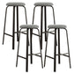 Modern Stackable Footrest Barstool Matte Finish Upholstered Home Stool Black White 4 Piece Set Clearhalo 'Bar Furniture' 'Bar Stools' 'bar_stools' 'furn' 'furn_bar_stools' 'Furniture' 'furniture_bar_stools' 'Kitchen & Dining Furniture' 4889092