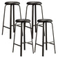Modern Stackable Footrest Barstool Matte Finish Upholstered Home Stool Gloss Black 4 Piece Set Clearhalo 'Bar Furniture' 'Bar Stools' 'bar_stools' 'furn' 'furn_bar_stools' 'Furniture' 'furniture_bar_stools' 'Kitchen & Dining Furniture' 4889097