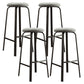 Modern Stackable Footrest Barstool Matte Finish Upholstered Home Stool Silver Gray 4 Piece Set Clearhalo 'Bar Furniture' 'Bar Stools' 'bar_stools' 'furn' 'furn_bar_stools' 'Furniture' 'furniture_bar_stools' 'Kitchen & Dining Furniture' 4889100