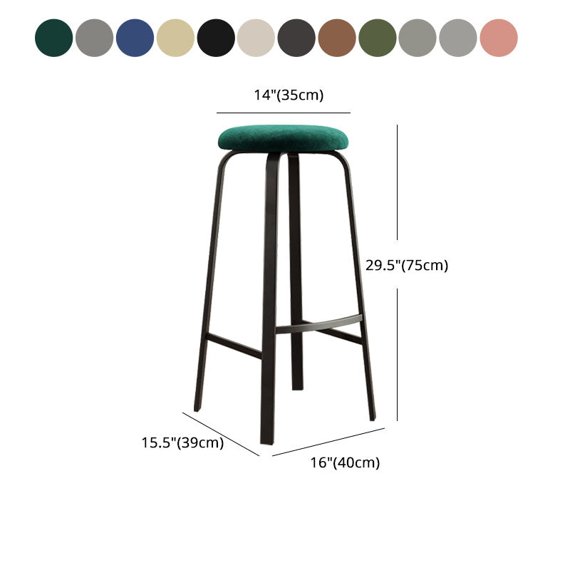 Modern Stackable Footrest Barstool Matte Finish Upholstered Home Stool Clearhalo 'Bar Furniture' 'Bar Stools' 'bar_stools' 'furn' 'furn_bar_stools' 'Furniture' 'furniture_bar_stools' 'Kitchen & Dining Furniture' 4889104
