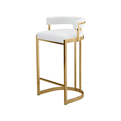 Glam Jewelry Shop Footrest Stool Matte Finish PU Leather Barstool White 1 Piece Clearhalo 'Bar Furniture' 'Bar Stools' 'bar_stools' 'furn' 'furn_bar_stools' 'Furniture' 'furniture_bar_stools' 'Kitchen & Dining Furniture' 4889158