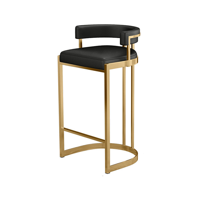 Glam Jewelry Shop Footrest Stool Matte Finish PU Leather Barstool Black 1 Piece Clearhalo 'Bar Furniture' 'Bar Stools' 'bar_stools' 'furn' 'furn_bar_stools' 'Furniture' 'furniture_bar_stools' 'Kitchen & Dining Furniture' 4889161