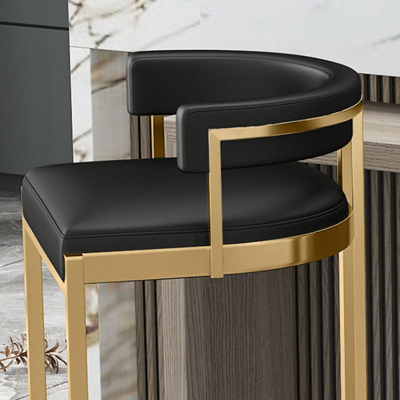 Glam Jewelry Shop Footrest Stool Matte Finish PU Leather Barstool Clearhalo 'Bar Furniture' 'Bar Stools' 'bar_stools' 'furn' 'furn_bar_stools' 'Furniture' 'furniture_bar_stools' 'Kitchen & Dining Furniture' 4889165