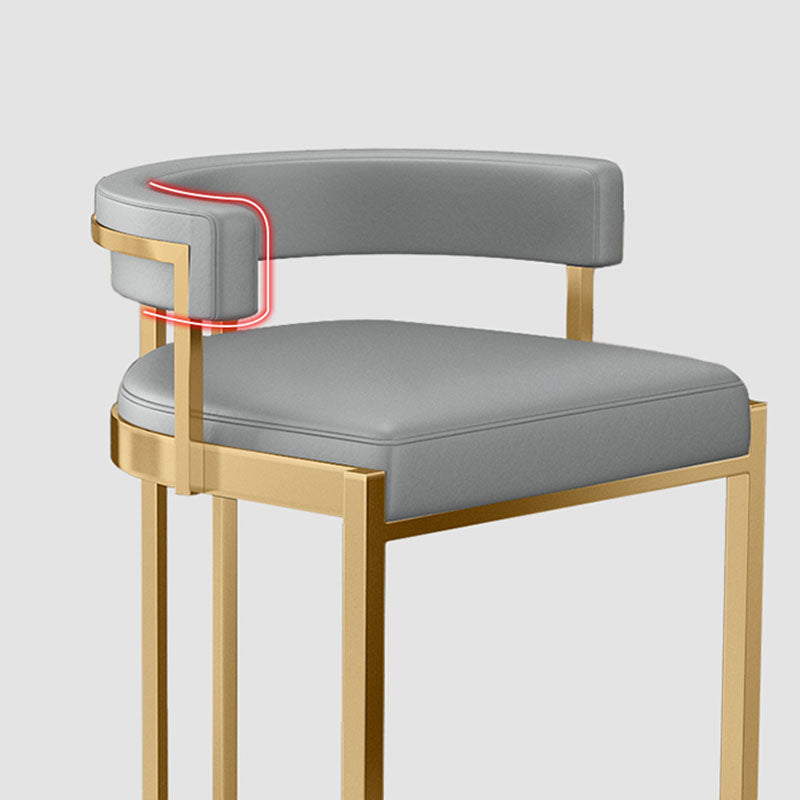 Glam Jewelry Shop Footrest Stool Matte Finish PU Leather Barstool Clearhalo 'Bar Furniture' 'Bar Stools' 'bar_stools' 'furn' 'furn_bar_stools' 'Furniture' 'furniture_bar_stools' 'Kitchen & Dining Furniture' 4889166