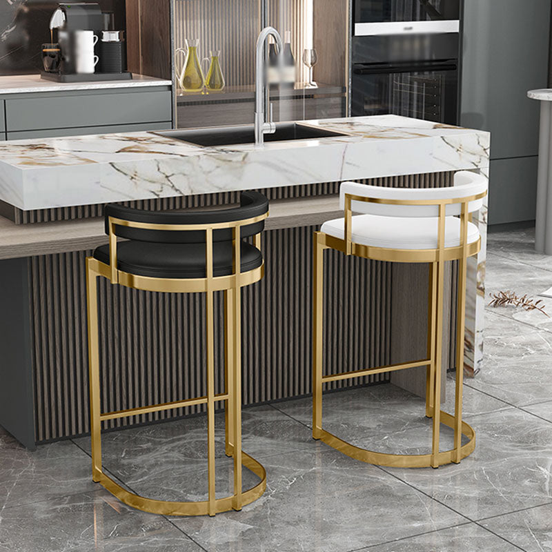 Glam Jewelry Shop Footrest Stool Matte Finish PU Leather Barstool Clearhalo 'Bar Furniture' 'Bar Stools' 'bar_stools' 'furn' 'furn_bar_stools' 'Furniture' 'furniture_bar_stools' 'Kitchen & Dining Furniture' 4889169