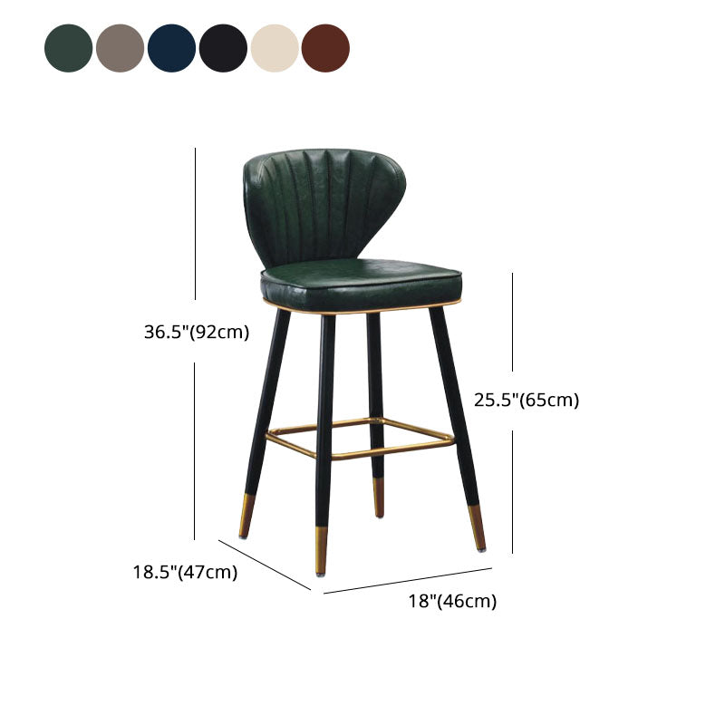 Contemporary Matte Finish Leather Barstool Footrest Reception Stool Clearhalo 'Bar Furniture' 'Bar Stools' 'bar_stools' 'furn' 'furn_bar_stools' 'Furniture' 'furniture_bar_stools' 'Kitchen & Dining Furniture' 4889213