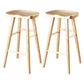 Modern Armless Backless Counter Stool Wood Milk Tea Shop Bar Stool with Seat 2 Piece Set Bucket Clearhalo 'Bar Furniture' 'Bar Stools' 'bar_stools' 'furn' 'furn_bar_stools' 'Furniture' 'furniture_bar_stools' 'Kitchen & Dining Furniture' 4889219