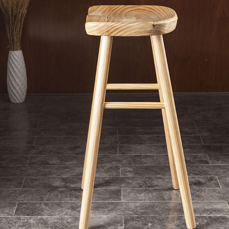 Modern Armless Backless Counter Stool Wood Milk Tea Shop Bar Stool with Seat Clearhalo 'Bar Furniture' 'Bar Stools' 'bar_stools' 'furn' 'furn_bar_stools' 'Furniture' 'furniture_bar_stools' 'Kitchen & Dining Furniture' 4889220