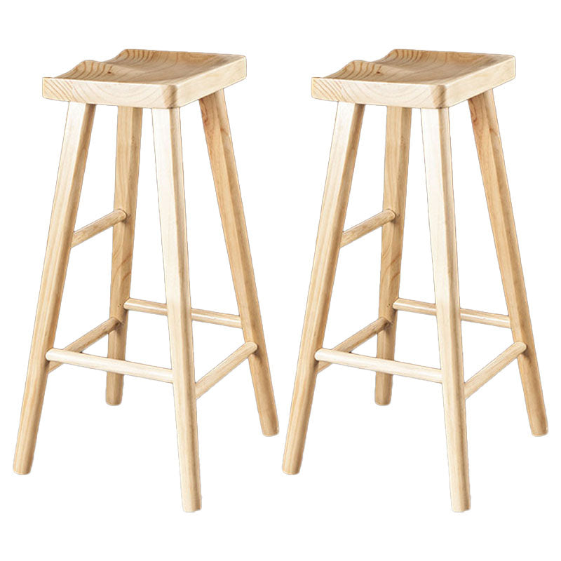 Modern Armless Backless Counter Stool Wood Milk Tea Shop Bar Stool with Seat 2 Piece Set Saddle Clearhalo 'Bar Furniture' 'Bar Stools' 'bar_stools' 'furn' 'furn_bar_stools' 'Furniture' 'furniture_bar_stools' 'Kitchen & Dining Furniture' 4889221