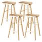 Modern Armless Backless Counter Stool Wood Milk Tea Shop Bar Stool with Seat 4 Piece Set Bucket Clearhalo 'Bar Furniture' 'Bar Stools' 'bar_stools' 'furn' 'furn_bar_stools' 'Furniture' 'furniture_bar_stools' 'Kitchen & Dining Furniture' 4889223