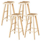 Modern Armless Backless Counter Stool Wood Milk Tea Shop Bar Stool with Seat 4 Piece Set Saddle Clearhalo 'Bar Furniture' 'Bar Stools' 'bar_stools' 'furn' 'furn_bar_stools' 'Furniture' 'furniture_bar_stools' 'Kitchen & Dining Furniture' 4889225