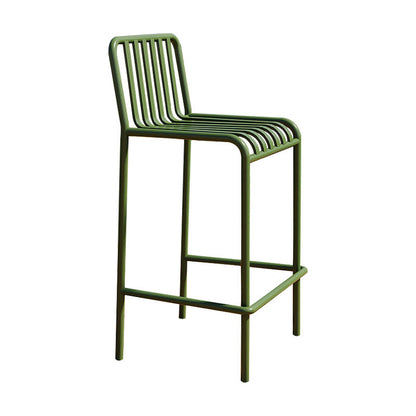 Modern Armless Backrest Counter Stool Iron Cafe Bar Stool with Seat and Pedal Green 1 Piece Clearhalo 'Bar Furniture' 'Bar Stools' 'bar_stools' 'furn' 'furn_bar_stools' 'Furniture' 'furniture_bar_stools' 'Kitchen & Dining Furniture' 4889239