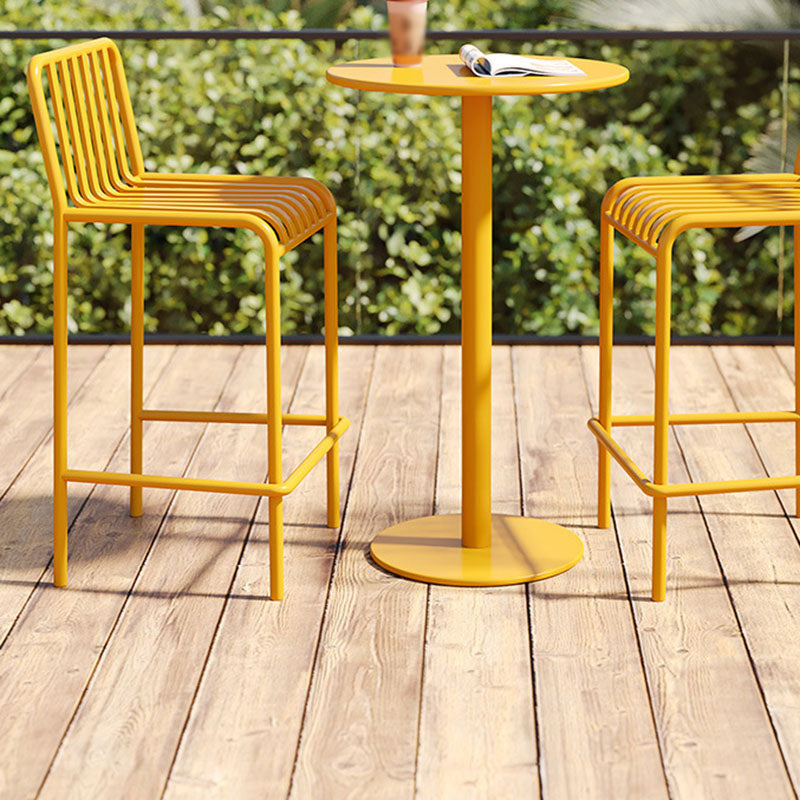 Modern Armless Backrest Counter Stool Iron Cafe Bar Stool with Seat and Pedal Clearhalo 'Bar Furniture' 'Bar Stools' 'bar_stools' 'furn' 'furn_bar_stools' 'Furniture' 'furniture_bar_stools' 'Kitchen & Dining Furniture' 4889240